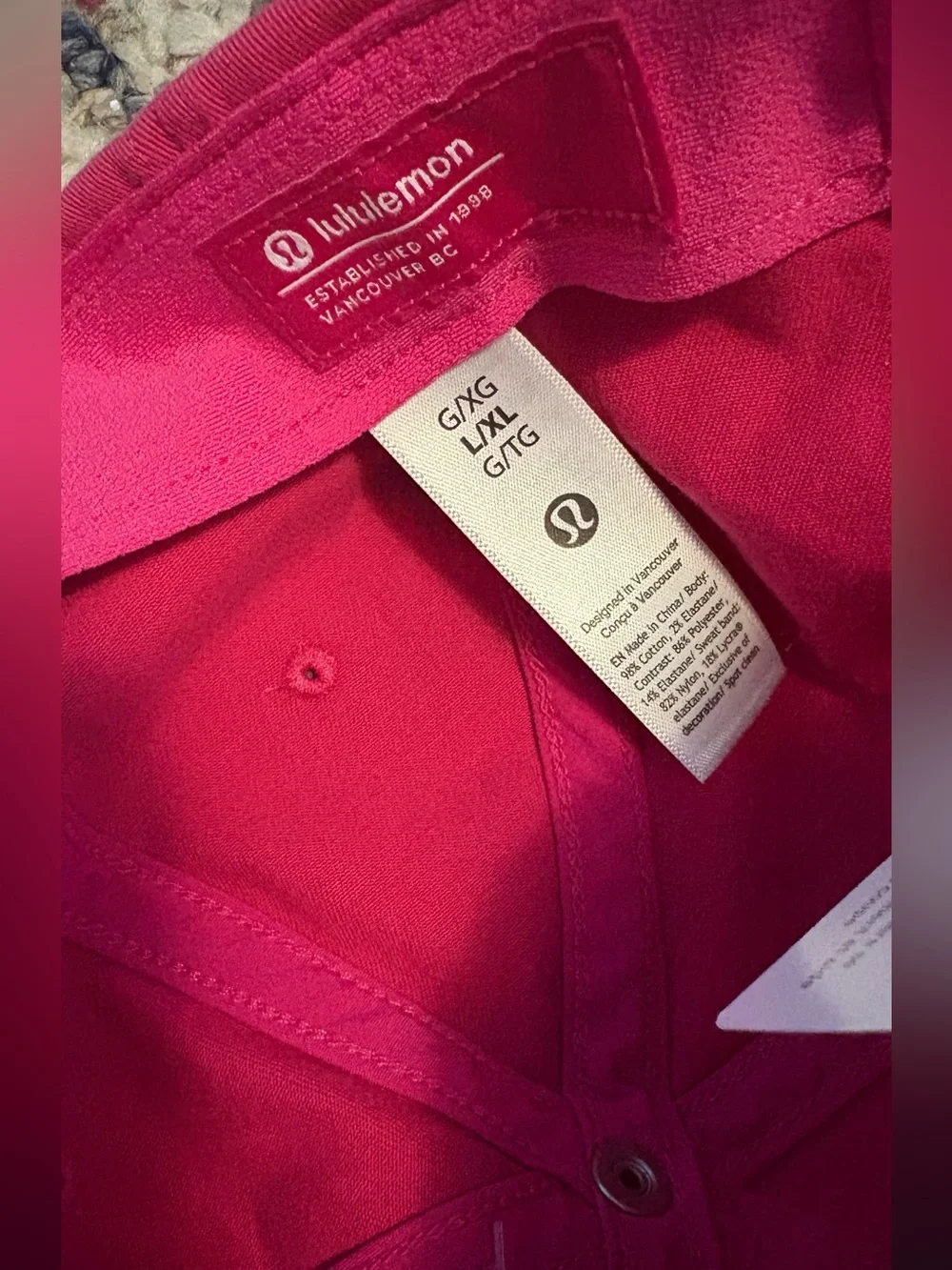 Lululemon Unisex Classic Ball Cap Pink Adjustable Hat L/XL NWT